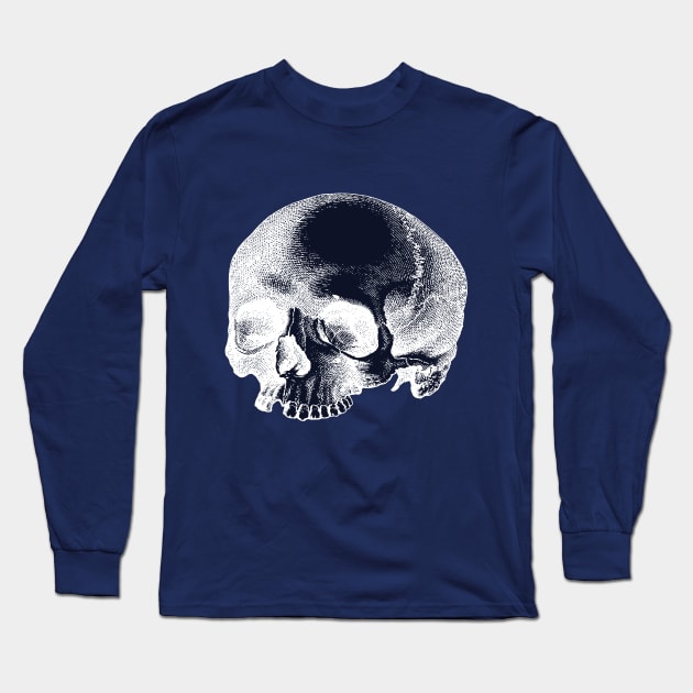 Big Vintage Skull Top Illustration Missing Tooth Long Sleeve T-Shirt by terrybain